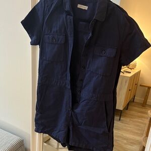 Outerknown Navy Short Sleeve Jumpsuit